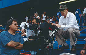 Writer-director Woody Allen on the set of his comedy "Small Time Crooks"